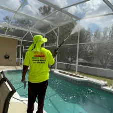 Pool enclosure cleaning